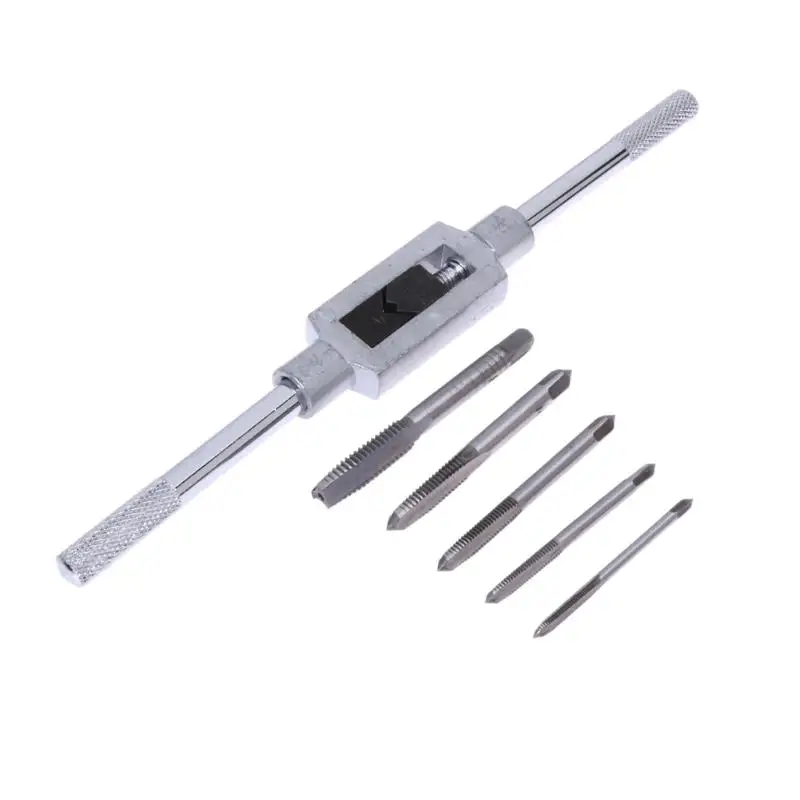 6pcs 3F Hand Screw Thread Metric Plug Tap Set M3 M4 M5 M6 M8 Adjustable Tap Wrench 1/16-1/4" For Auto Repair Tools 
6pcs 3F Hand Screw Thread Metric Plug Tap Set M3 M4 M5 M6 M8 Adjustable Tap Wrench 1/16-1/4" For Auto Repair Tools