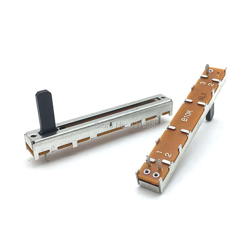 5pcs Mixer Volume 6cm 60mm Single Unit Direct Slide Potentiometer Fader B10K With Center Click 3Pin 10K Fader Handle Length 15mm
5pcs Mixer Volume 6cm 60mm Single Unit Direct Slide Potentiometer Fader B10K With Center Click 3Pin 10K Fader Handle Length 15mm