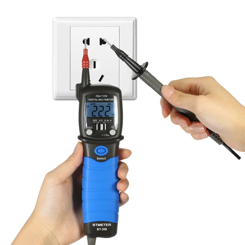 BTMETER Pen Type Digital Multimeter Handheld Backlight LCD Display DC/AC Voltage Meter Resistance Diode Continuity Tester
BTMETER Pen Type Digital Multimeter Handheld Backlight LCD Display DC/AC Voltage Meter Resistance Diode Continuity Tester