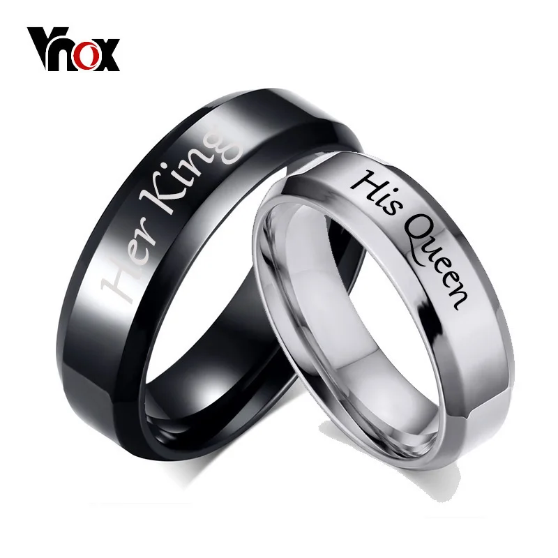 Vnox His Queen Her King Wedding Rings for Women Men Stainless Steel Anniversary Band Valentine's Day Gift Customize Info
Vnox His Queen Her King Wedding Rings for Women Men Stainless Steel Anniversary Band Valentine's Day Gift Customize Info