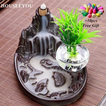 10 Incense Cones + Ceramics Mountain Waterfall Backflow Incense Burner Furnace Line Incense Holder with Hydroponic Container
10 Incense Cones + Ceramics Mountain Waterfall Backflow Incense Burner Furnace Line Incense Holder with Hydroponic Container