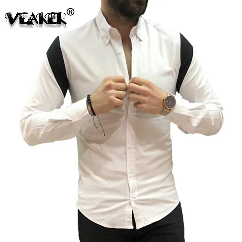 2019 Mens Fashion Shirts Korean Style Eveving Party White Blue Patchwork Black Shirt For Men Camisa Social Masculina Slim Shirts
2019 Mens Fashion Shirts Korean Style Eveving Party White Blue Patchwork Black Shirt For Men Camisa Social Masculina Slim Shirts