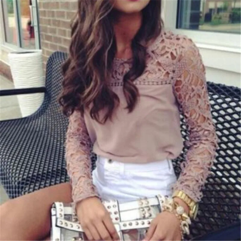 Fashion Women Summer Stitching T-shirt 2019 New Elegant Woman Loose Casual Summer Long Sleeve Tees Tops Lace Hollow Out T Shirt
Fashion Women Summer Stitching T-shirt 2019 New Elegant Woman Loose Casual Summer Long Sleeve Tees Tops Lace Hollow Out T Shirt