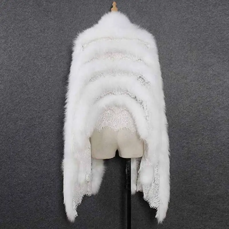 Женская Роскошная накидка из искусственного меха для невесты пальто свитер