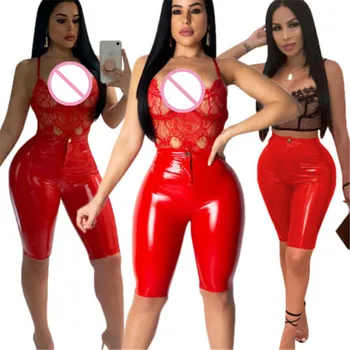 Fashion women's sexy high waist PU leather pants tight size large casual five pants
Fashion women's sexy high waist PU leather pants tight size large casual five pants