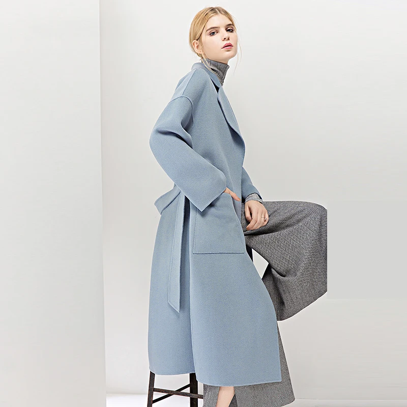 YOYOCATHY Blue Double Side Woolen Women's Coats Winter 2018 Long Jacket Loose Elegant Outerwear Female 100% Wool Coat Overcoat
YOYOCATHY Blue Double Side Woolen Women's Coats Winter 2018 Long Jacket Loose Elegant Outerwear Female 100% Wool Coat Overcoat