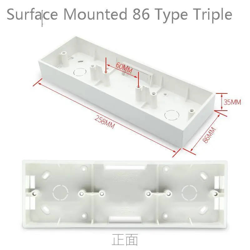 PVC Inflaming Retarding 86 Type General Purpose Ming Box Connection Open Boxes Switch Box Socket Case Triple Three
PVC Inflaming Retarding 86 Type General Purpose Ming Box Connection Open Boxes Switch Box Socket Case Triple Three