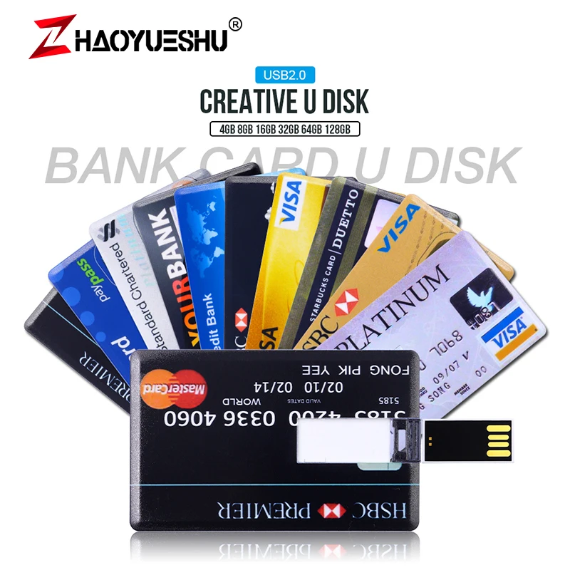 Real capacity Bank Card USB flash disk pendrive 64GB 32GB flash drive memory stick 16GB 8GB USB pen drive HSBC Master Card
Real capacity Bank Card USB flash disk pendrive 64GB 32GB flash drive memory stick 16GB 8GB USB pen drive HSBC Master Card