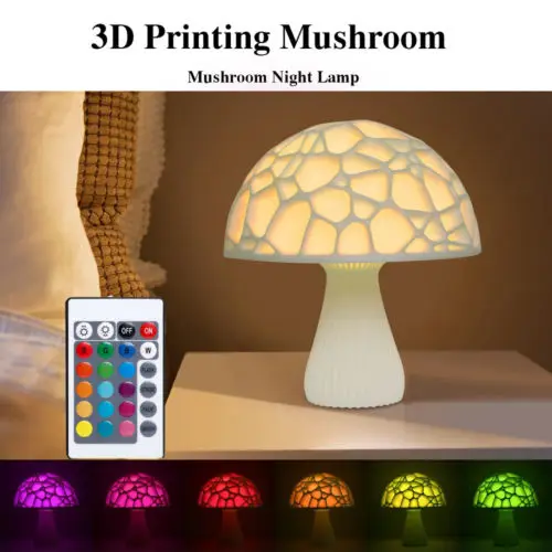 Night Light LED Mushroom Lamp Wireless Remote Control 6 Color for Kid Bedroom USB Gadgets
Night Light LED Mushroom Lamp Wireless Remote Control 6 Color for Kid Bedroom USB Gadgets