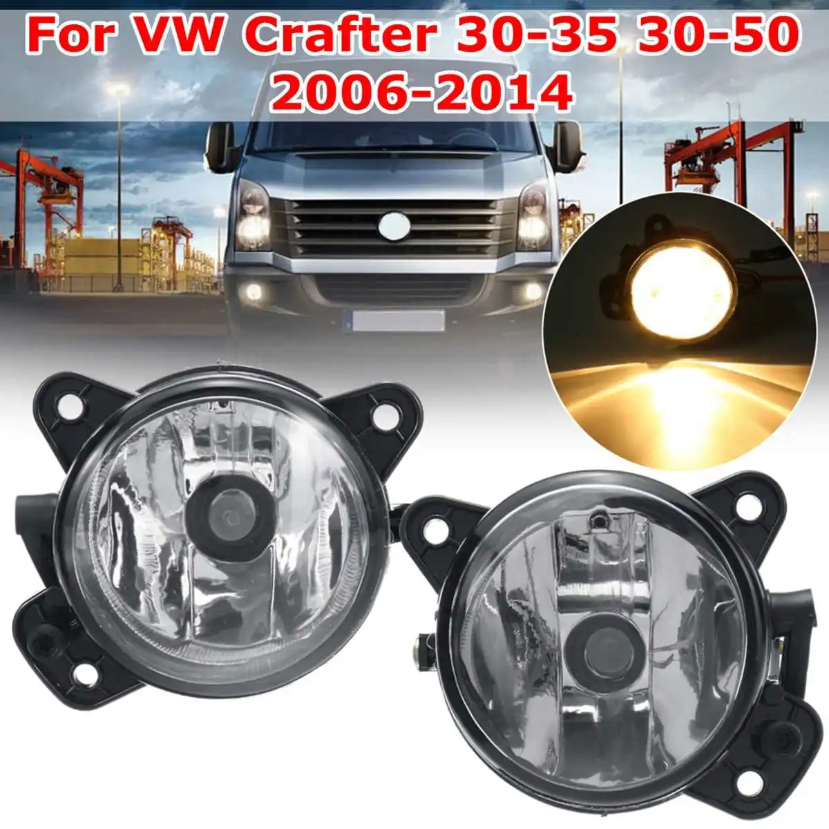 1Pair Car Front Bumper Fog Light Lamp With Bulb Driving Light For VW Transporter T5 2003 2004-2014 Crafter 30-50 Polo Caravelle
1Pair Car Front Bumper Fog Light Lamp With Bulb Driving Light For VW Transporter T5 2003 2004-2014 Crafter 30-50 Polo Caravelle