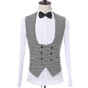 2019 Wedding Waistcoat Double Breasted Houndstooth Groom Wedding Suit Vest Party Men's Business Groom Suit Vest
2019 Wedding Waistcoat Double Breasted Houndstooth Groom Wedding Suit Vest Party Men's Business Groom Suit Vest