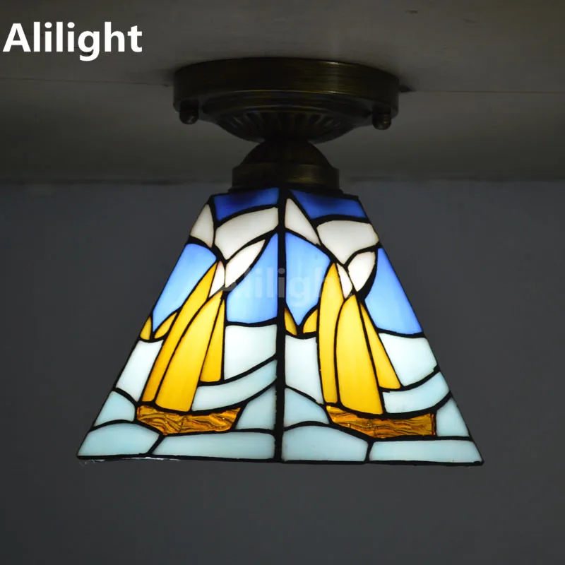 Тиффани маленький Потолочный Светильник витражный потолочный светильник