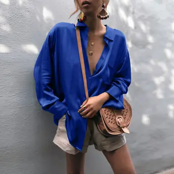 Womens Solid V Neck Long Sleeve Blouse Button Casual Loose V neck Tops Shirt New Fashion Women Clothes Streetwear
Womens Solid V Neck Long Sleeve Blouse Button Casual Loose V neck Tops Shirt New Fashion Women Clothes Streetwear