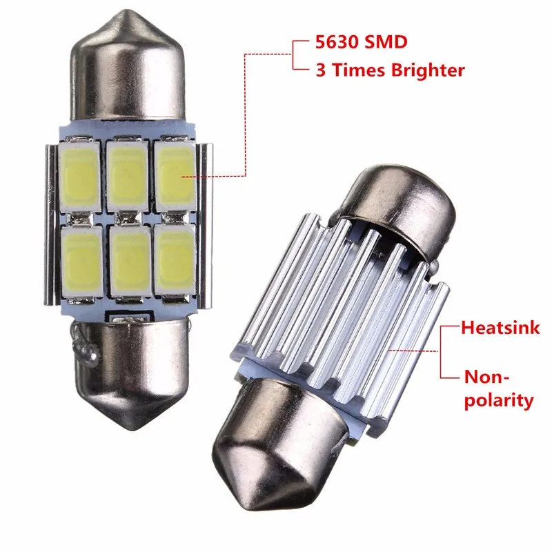CLAITE 31mm 5630 6-SMD Festoon LED Interior Map Dome Lights Bulb DE3175 3022 3021 2W White 1PCS NEW
CLAITE 31mm 5630 6-SMD Festoon LED Interior Map Dome Lights Bulb DE3175 3022 3021 2W White 1PCS NEW