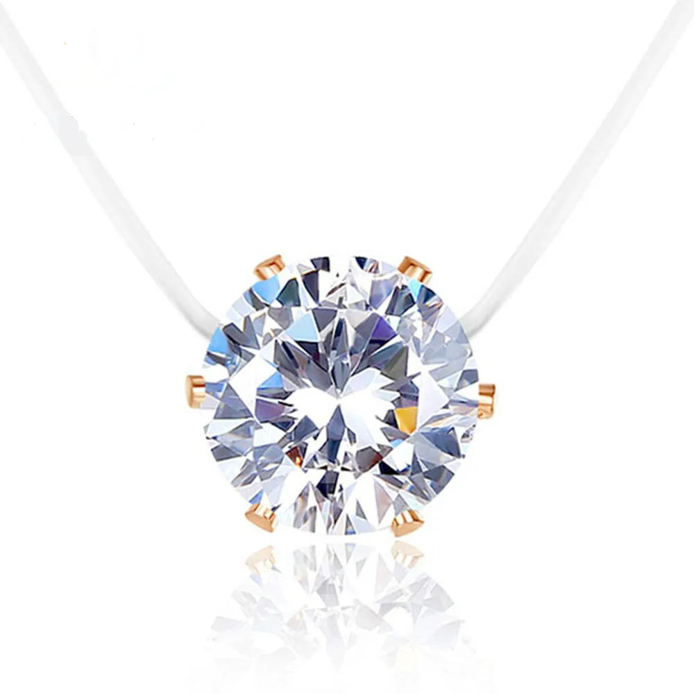 Fashion Dazzling Color Clear CZ Necklace in Gold Filled Simple Fishing Line Exquisite Necklace Jewelry Transparent A349
Fashion Dazzling Color Clear CZ Necklace in Gold Filled Simple Fishing Line Exquisite Necklace Jewelry Transparent A349