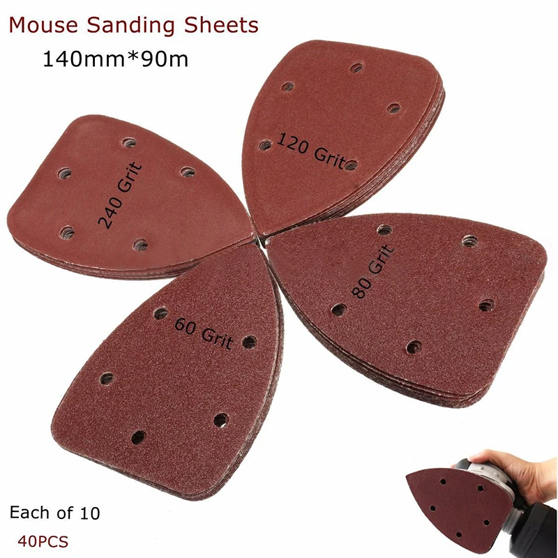 40pcs Triangle Sanding Sheets Pads Sandpaper with 5 Holes Abrasive Tools for Grinding Tool 60/80/120/240 Grits
40pcs Triangle Sanding Sheets Pads Sandpaper with 5 Holes Abrasive Tools for Grinding Tool 60/80/120/240 Grits