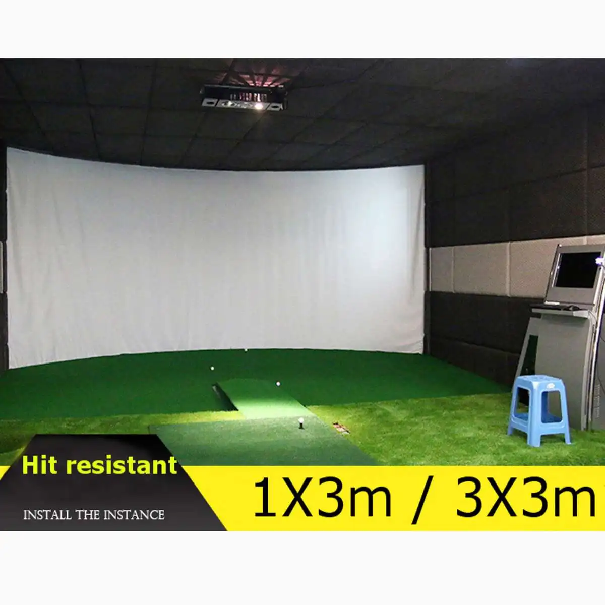 300x300cm/300x100cm Golf Ball Simulator Impact Display Projection Screen indoor White Cloth Material
300x300cm/300x100cm Golf Ball Simulator Impact Display Projection Screen indoor White Cloth Material