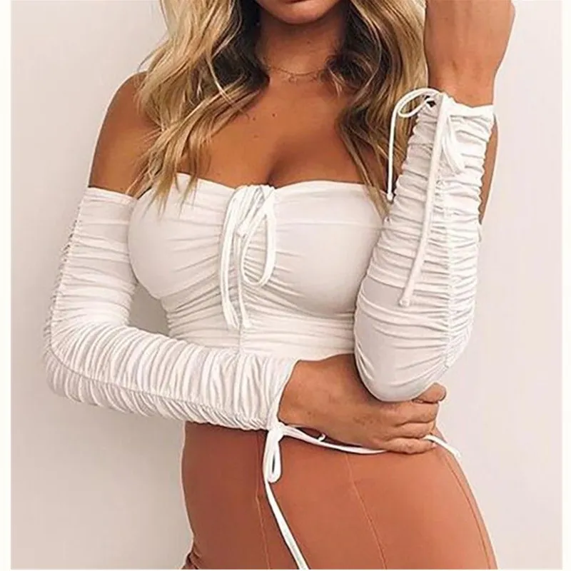 2019 Newest Style Sexy Women Spring Summer Off Shoulder Crop Top Party Fashion T-shirt White Black Solid
2019 Newest Style Sexy Women Spring Summer Off Shoulder Crop Top Party Fashion T-shirt White Black Solid