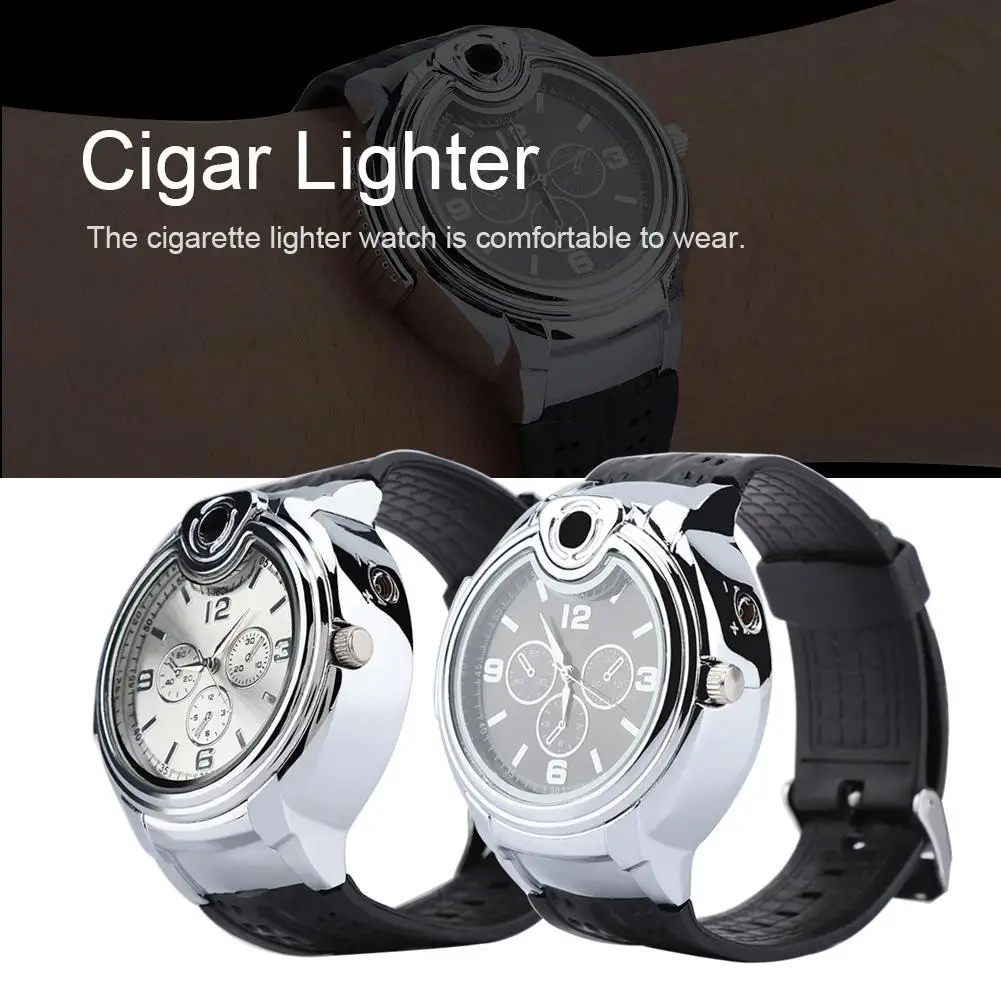 New Cigarette Cigar Lighter Watch Quartz Watch Refillable Butane Lighter Watch Cool Gift
New Cigarette Cigar Lighter Watch Quartz Watch Refillable Butane Lighter Watch Cool Gift