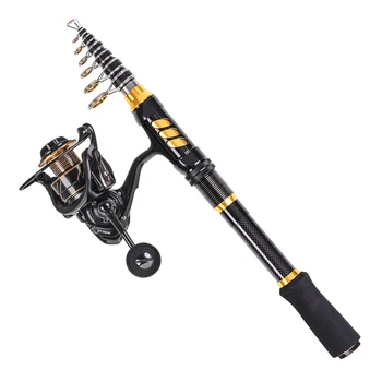 Telescopic Carbon Fishing Rod with Spinning Reel Set Kit Pesca Portable Travel Fishing Rod and Reel Combos
Telescopic Carbon Fishing Rod with Spinning Reel Set Kit Pesca Portable Travel Fishing Rod and Reel Combos