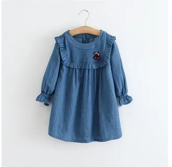 spring girl Denim dress long sleeve ruffles baby frock kids dresses for girl's clothing fashion children boutiques clothes 3 2
spring girl Denim dress long sleeve ruffles baby frock kids dresses for girl's clothing fashion children boutiques clothes 3 2
