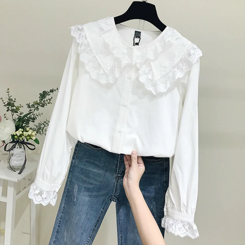 Fashion Woman Blouses 2019 Spring Summer Women Long Sleeve Lace Blouse Cotton Linen Shirts Tops Blusa Feminina
Fashion Woman Blouses 2019 Spring Summer Women Long Sleeve Lace Blouse Cotton Linen Shirts Tops Blusa Feminina