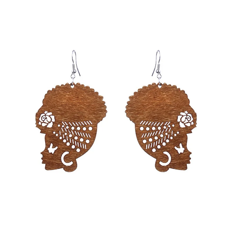 Dropshipping Fashion Wooden Ethnic style African Female Head Wrap Turban Simple Earrings Ear Jewelry For Women Gift Wholesale
Dropshipping Fashion Wooden Ethnic style African Female Head Wrap Turban Simple Earrings Ear Jewelry For Women Gift Wholesale