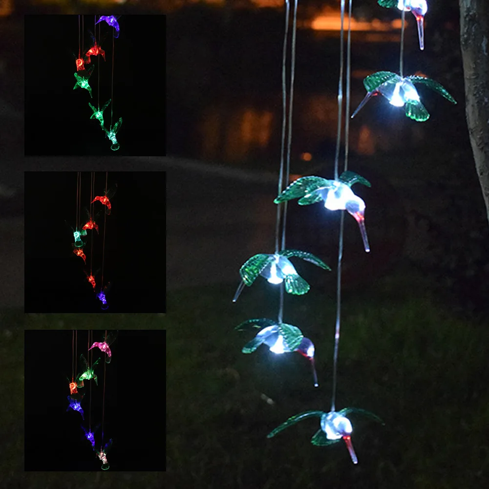 

Trochilus LED Solar Wind Bell Chimes Light Color Changing Pendant Bell For Yard Garden Solar Light Courtyard Decoration