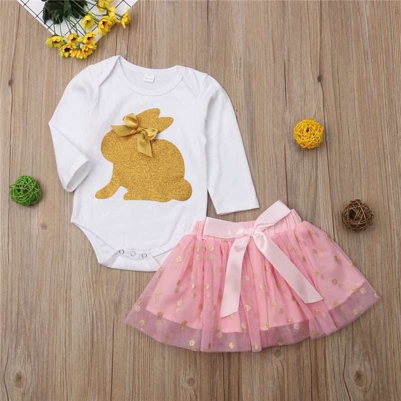 0-2Y Toddler Kids Baby Girl Autumn Outfit Clothes Gold Rabbit Romper Tops+Pink Tulle Skirt 2PCS Set
0-2Y Toddler Kids Baby Girl Autumn Outfit Clothes Gold Rabbit Romper Tops+Pink Tulle Skirt 2PCS Set