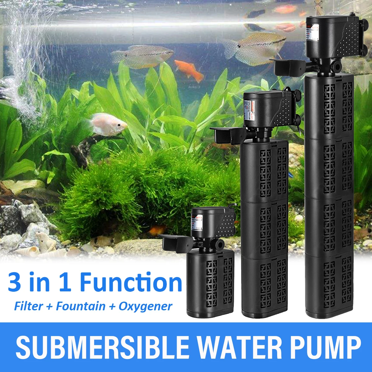 1000/1800/2800 L/H Ultra Quiet Aquarium Filter Oxygen Submersible Water Pump Fish Pond Tank Filter Car Wash Bath 12/28/38W
1000/1800/2800 L/H Ultra Quiet Aquarium Filter Oxygen Submersible Water Pump Fish Pond Tank Filter Car Wash Bath 12/28/38W