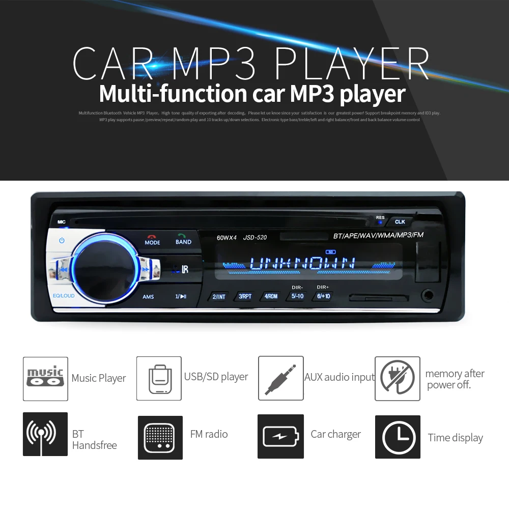 (WISH) Автомобильный MP3 плеер с Bluetooth картой USB дисковый аппарат автомобильная