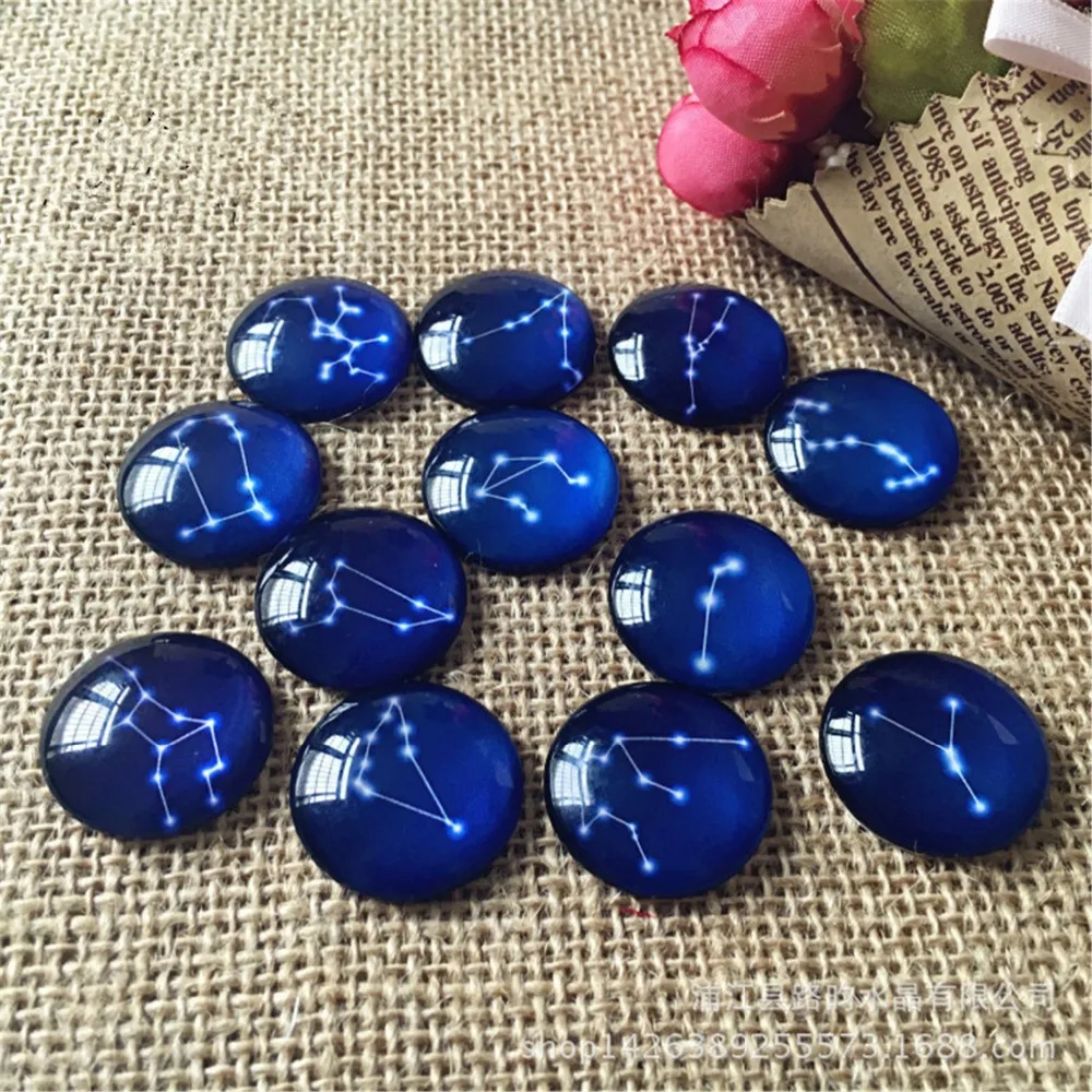 50pcs 12 Constellations Glass Cameo 8-15MM Handmade Glass Round Lover Jewelry Flatback Cabochon Crafts diy Charms Accessory
50pcs 12 Constellations Glass Cameo 8-15MM Handmade Glass Round Lover Jewelry Flatback Cabochon Crafts diy Charms Accessory