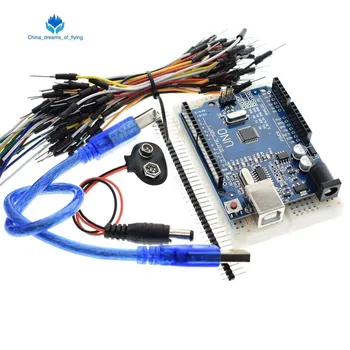 TZT Starter Kit for arduino Uno R3 - Bundle of 5 Items: Uno R3, Breadboard, Jumper Wires, USB Cable and 9V Battery Connector
TZT Starter Kit for arduino Uno R3 - Bundle of 5 Items: Uno R3, Breadboard, Jumper Wires, USB Cable and 9V Battery Connector