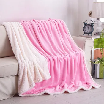 Double soft lamb flannel bed blanket pink bedding wool reversible sofa blanket aircraft travel warm soft blanket
Double soft lamb flannel bed blanket pink bedding wool reversible sofa blanket aircraft travel warm soft blanket