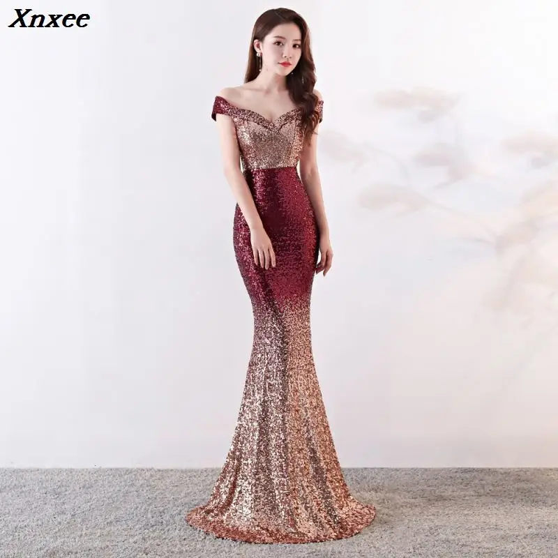 Xnxee Wine Red Gradient Off Shoulder V-Neck Long Mermaid Maxi Club Lady Elegant Party Dress Vestido Xnxee
Xnxee Wine Red Gradient Off Shoulder V-Neck Long Mermaid Maxi Club Lady Elegant Party Dress Vestido Xnxee