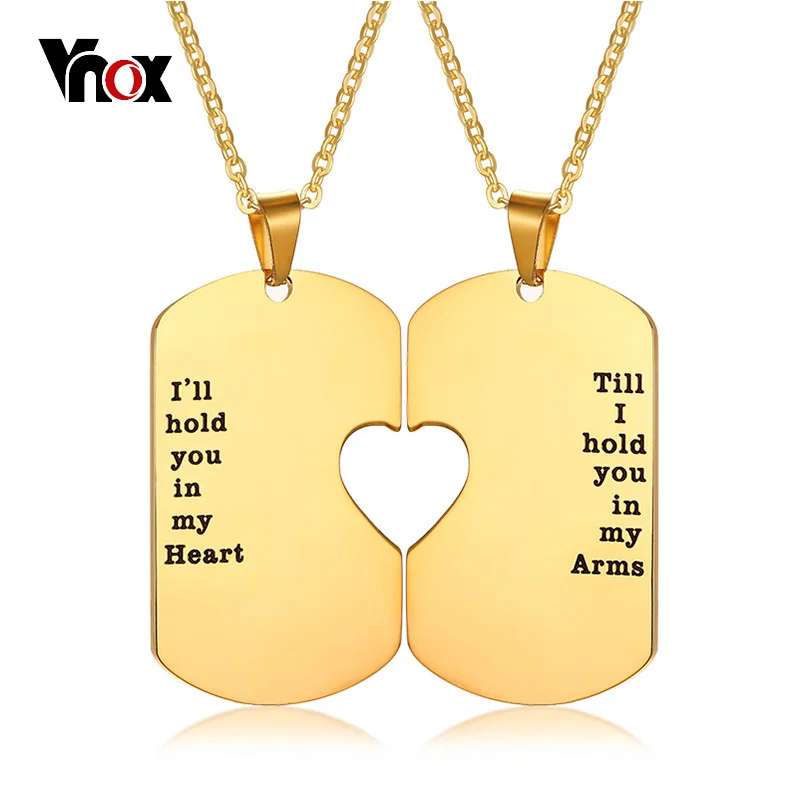 Vnox Couples Heart Love Necklaces for Women Man Gold Tone Stainless Steel His Her Anniversary Dating Promise Gift
Vnox Couples Heart Love Necklaces for Women Man Gold Tone Stainless Steel His Her Anniversary Dating Promise Gift