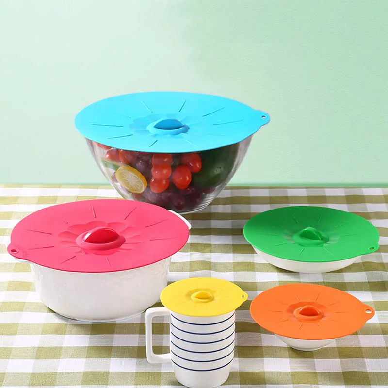 

1PC Reusable Multifunction Fresh Keeping Microwave Bowl Cover Silicone Food Wrap Cooking Tools Cooking Pot Pan Lid