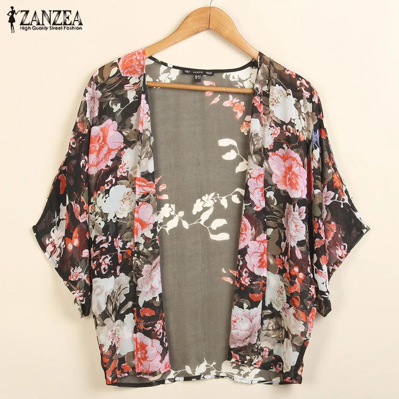 Women's Print Chiffion Blouse 2019 ZANZEA Plus Size Cardigan Kimono Cape Batwing Sleeve Shirts Blusas Sunscreen Shawl Cover Up
Women's Print Chiffion Blouse 2019 ZANZEA Plus Size Cardigan Kimono Cape Batwing Sleeve Shirts Blusas Sunscreen Shawl Cover Up
