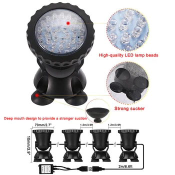 LED Aquarium Light Spotlight underwater 1 Set 4 Lights LED Underwater Spot Light RGB D20
LED Aquarium Light Spotlight underwater 1 Set 4 Lights LED Underwater Spot Light RGB D20