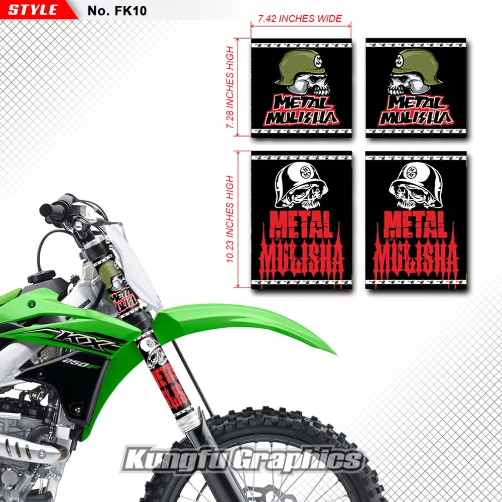 KUNGFU GRAPHICS MX Stickers Vinyl Decal Kit for Front Fork Guards Fit Yamaha Kawasaki Honda Suzuki Dirt Bike Metal Mulisha 4 Pcs
KUNGFU GRAPHICS MX Stickers Vinyl Decal Kit for Front Fork Guards Fit Yamaha Kawasaki Honda Suzuki Dirt Bike Metal Mulisha 4 Pcs