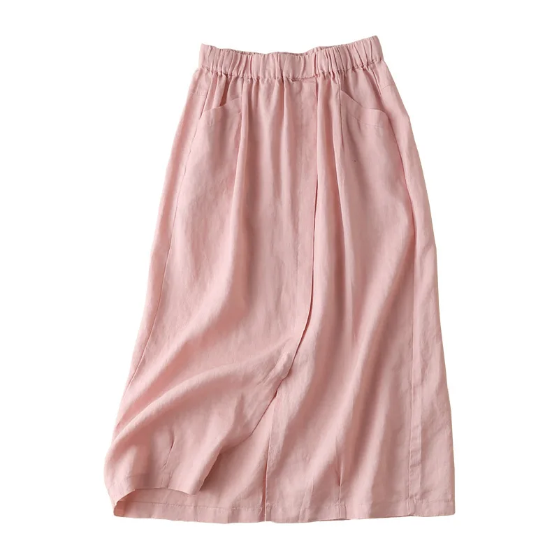 New Spring Summer Women A Line Midi Skirt Elastic Waist Casual Pure Color Female Skirts Red Navy Blue Cotton Linen Elegant Skirt
New Spring Summer Women A Line Midi Skirt Elastic Waist Casual Pure Color Female Skirts Red Navy Blue Cotton Linen Elegant Skirt