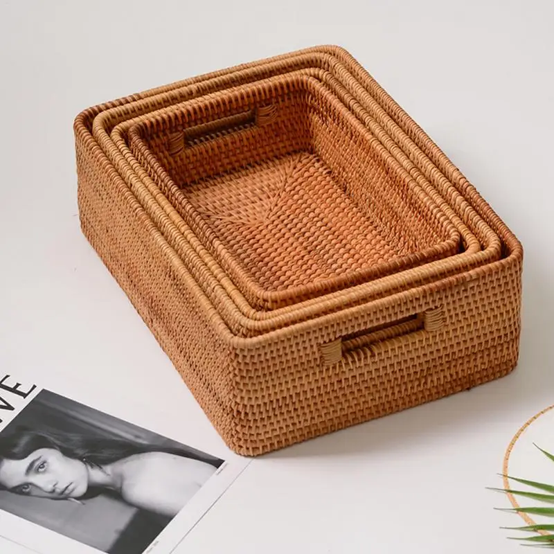 Hand-woven Storage Case Wickerwork Desktop Debris Box Handle Design Cosmetics Jewelry Storage Baskets Home Decor
Hand-woven Storage Case Wickerwork Desktop Debris Box Handle Design Cosmetics Jewelry Storage Baskets Home Decor