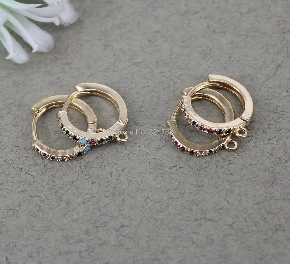 10Pairs Gold Metal Cubic Zirconia one touch earrings,Micro Pave Multicolor CZ Round Earring Jewelry Making,Earring supplies
10Pairs Gold Metal Cubic Zirconia one touch earrings,Micro Pave Multicolor CZ Round Earring Jewelry Making,Earring supplies