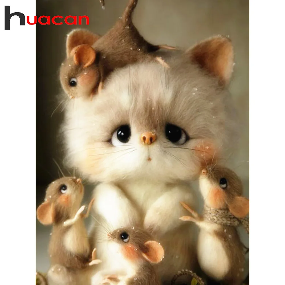 Huacan Diamond Painting Full Drill Cat Diamond Embroidery Mouse Diy Diamond Mosaic Animal Pictures With Rhinestones
Huacan Diamond Painting Full Drill Cat Diamond Embroidery Mouse Diy Diamond Mosaic Animal Pictures With Rhinestones