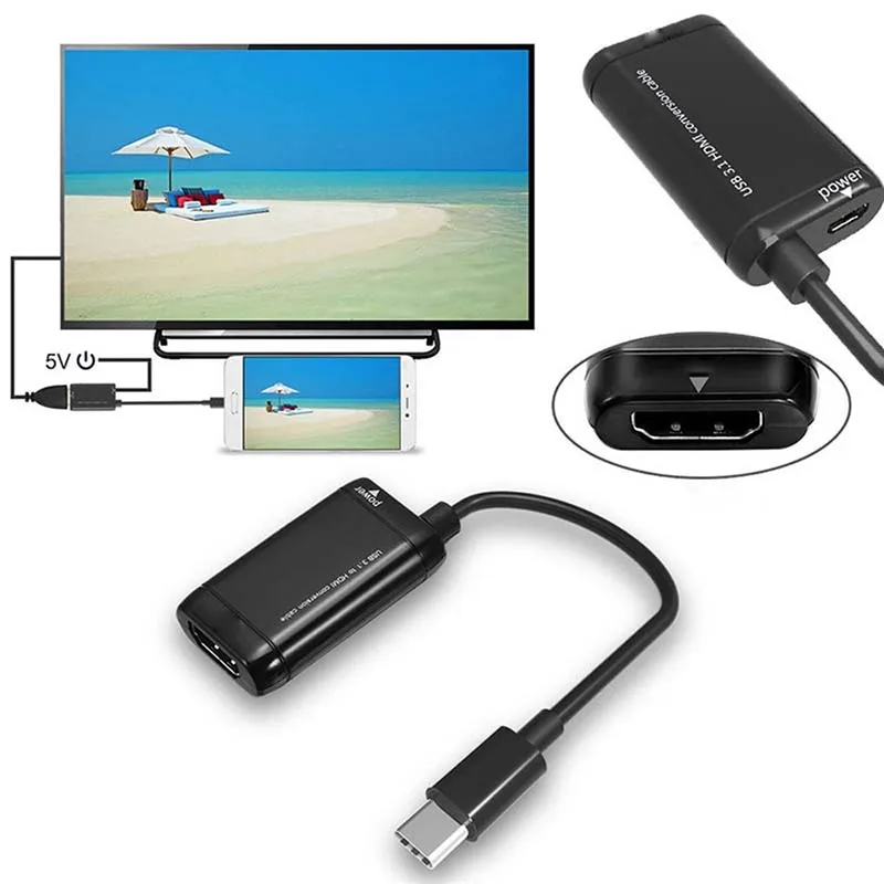Black Type-C USB 3.1 Male to 1080P HDMI Female Video Adapter Converter Cable for Type-C Smart Phone
Black Type-C USB 3.1 Male to 1080P HDMI Female Video Adapter Converter Cable for Type-C Smart Phone