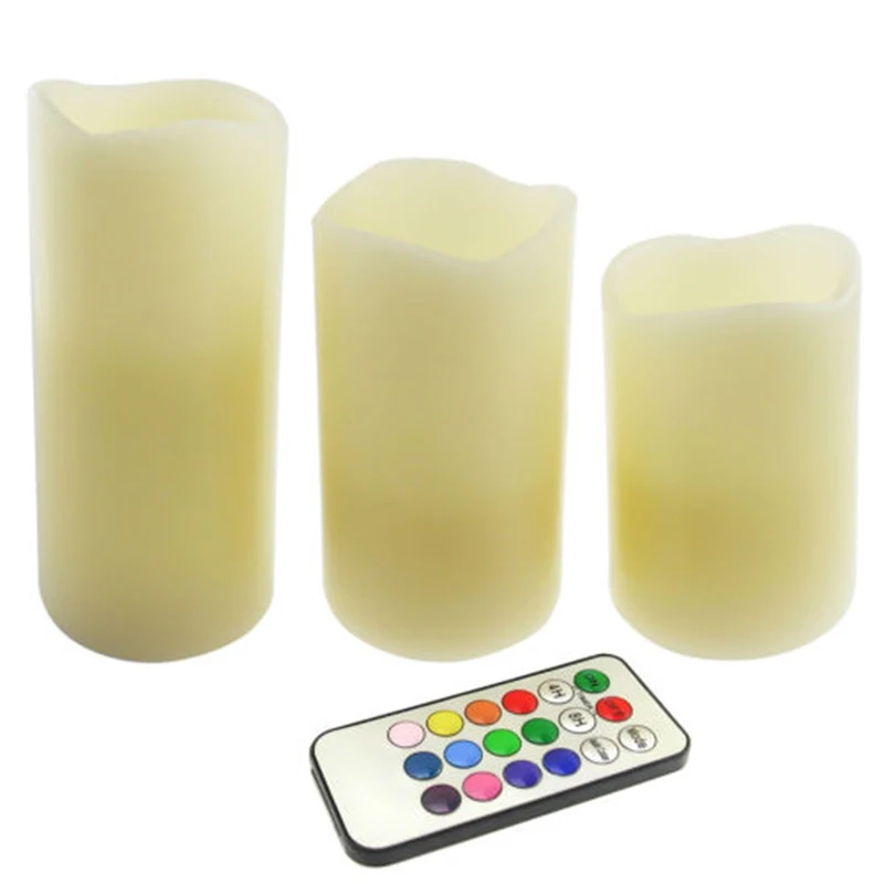 3Pcs Romantic Colors Changing Flameless LED Candle Light With Remote Control Wedding Party Birthday Valentine Lamp Supplies
3Pcs Romantic Colors Changing Flameless LED Candle Light With Remote Control Wedding Party Birthday Valentine Lamp Supplies