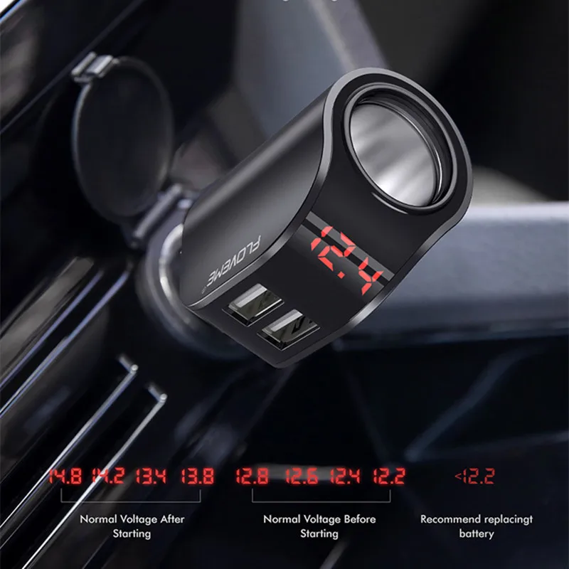 Dual USB Car Charger Digital Display Cigarette Lighter 5V 3.1A Tablet GPS Adapter Charger For Xiaomi iPhone Car-Charger
Dual USB Car Charger Digital Display Cigarette Lighter 5V 3.1A Tablet GPS Adapter Charger For Xiaomi iPhone Car-Charger