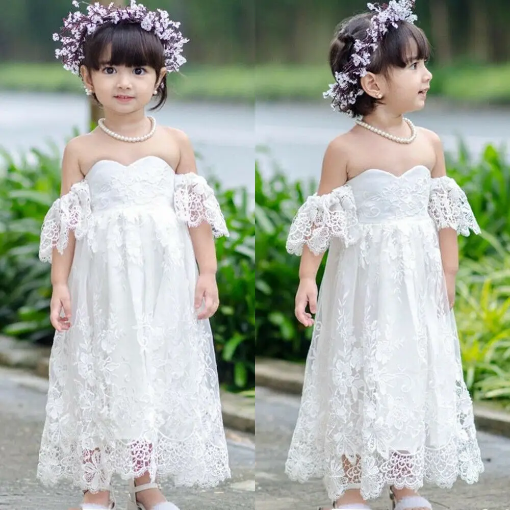 Toddler Baby Girls Lace Princess Dress Off Shoulder Hollow Wedding Party Dress Infant Girl Clothes Summer Sundress 2-7Y
Toddler Baby Girls Lace Princess Dress Off Shoulder Hollow Wedding Party Dress Infant Girl Clothes Summer Sundress 2-7Y