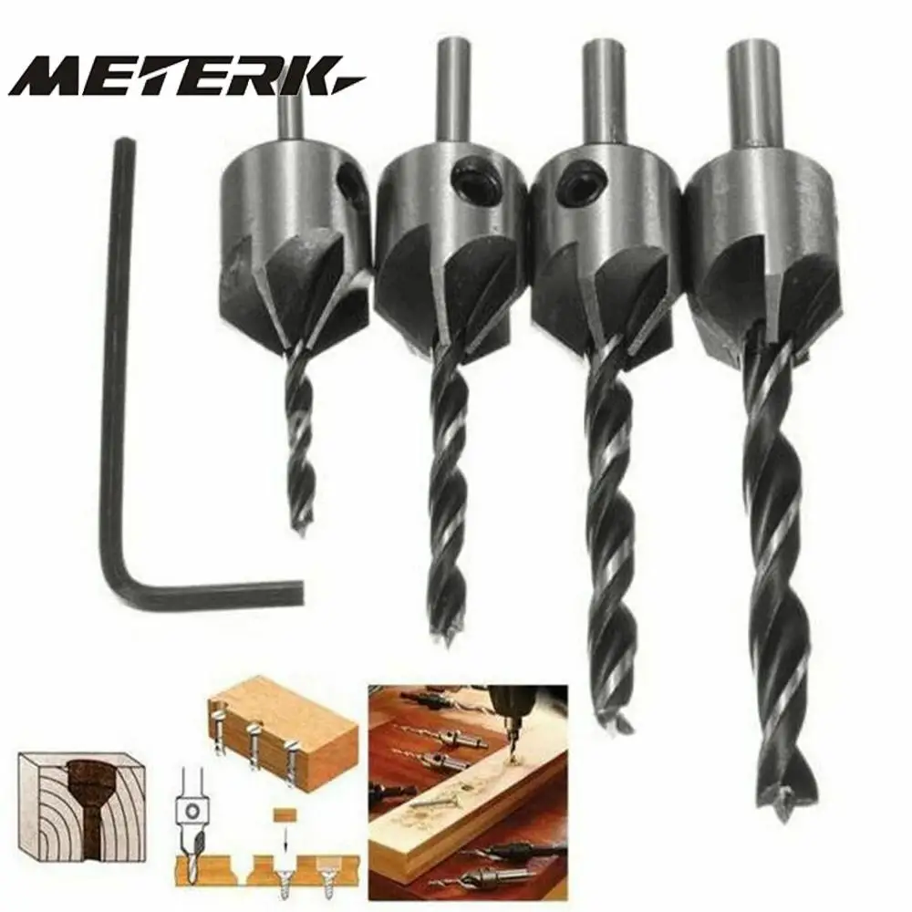 4pcs HSS Countersink Wood Drill Steel Countersink Drill Set Reamer Set For Woodworking Chamfer 5 Flute 3mm-6mm
4pcs HSS Countersink Wood Drill Steel Countersink Drill Set Reamer Set For Woodworking Chamfer 5 Flute 3mm-6mm