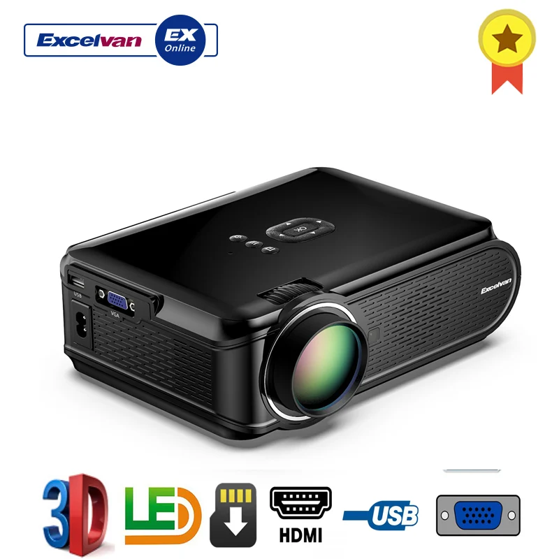 

Excelvan BL-90 Projector Portable Mini LED 800x480 1080p 1000 Lumens For Home Cinema Theater With VGA HDMI USB SD AV Interface
